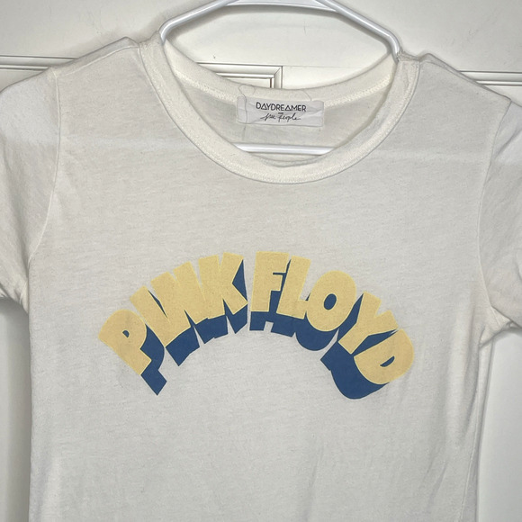 Daydreamer x Free People Pink Floyd Baby Tee Sz XS Short Slv Band Tee Rock Boho - Picture 2 of 9